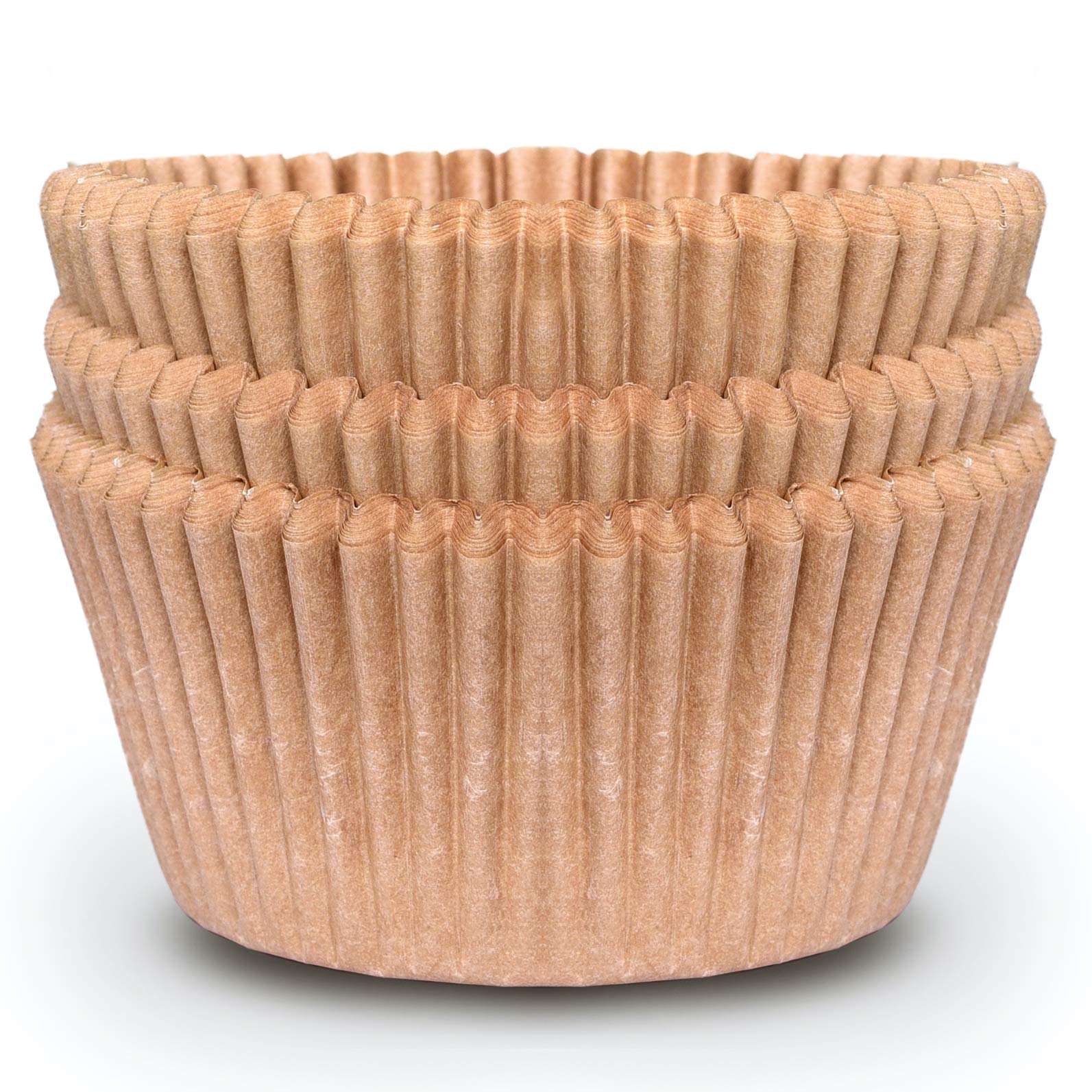 Cupcake Baking Cup Liner – Jumbo size, Extra Thick, Unbleached Brown Disposable Cup Parchment Liner for Baking– Food Grade & No Smell – Muffin Paper