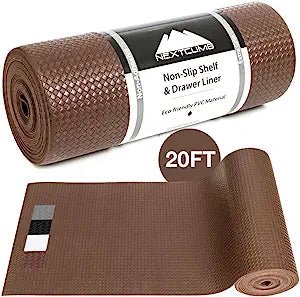 Premium Non-Slip Shelf Liner - Anti-Adhesive Kitchen Cabinet Mat - Washable Fridge and Pantry Liner (Black) - NextClimb