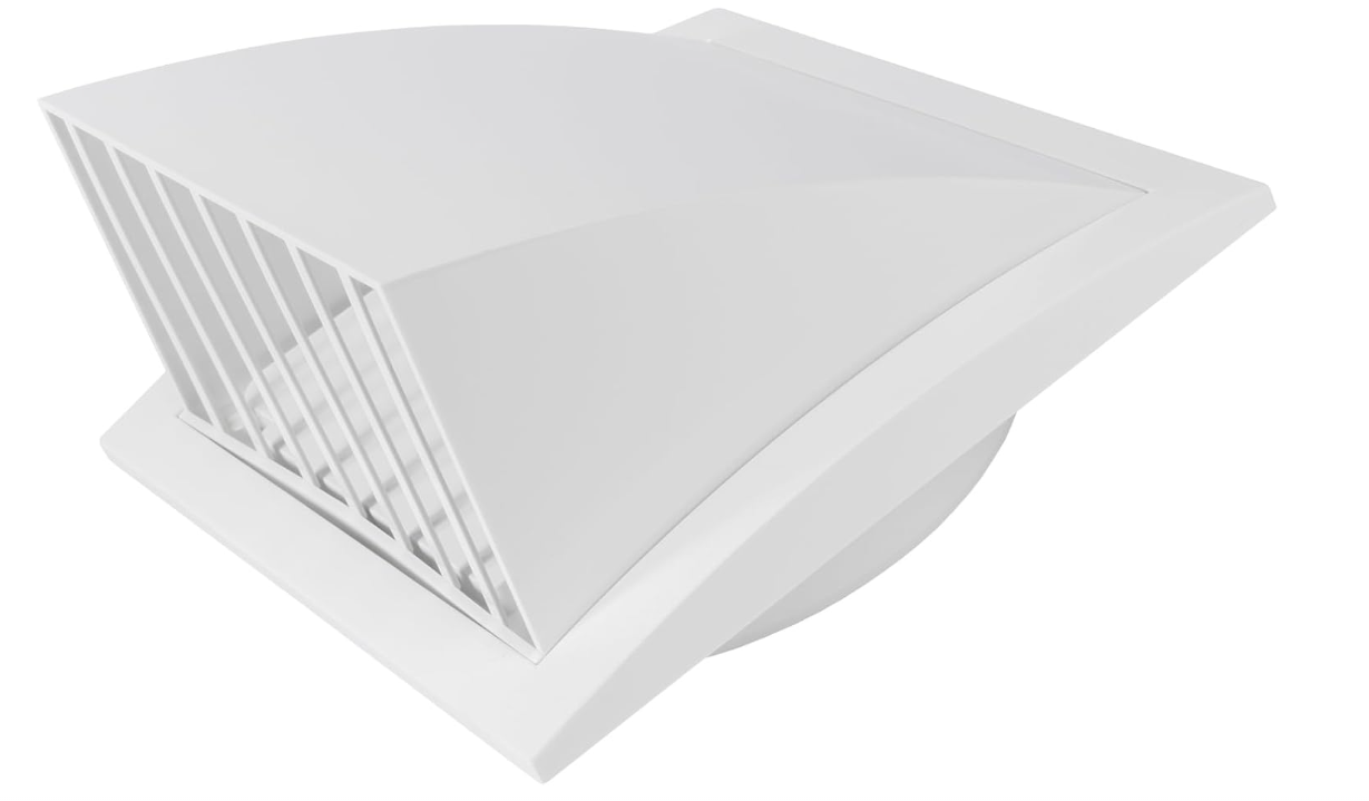 6 Inch White Dryer Vent Hood/Duct Cover for Walls or Ceiling/ABS Plastic Protection Hood With Rain Cover and Backdraft Damper/Exhaust and Dryer Vent Covers for Indoor & Outdoor Use