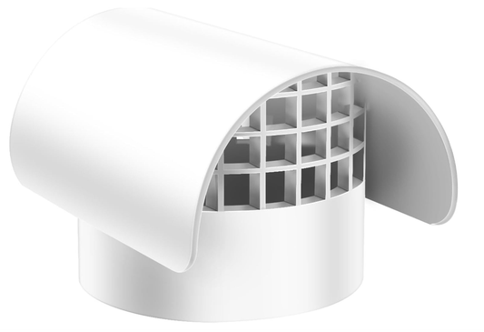 PVC Vent Cap Radon Vent Cap for 4" Schedule 40, 4 inch PVC Radon Fan Pipe Cap Exhaust Vent Cap for Radon/Flue/Roof Vent System,Radon Vent Cover Stop Rain Snow Leaves, Protect Radon Fan Motor&PVC Pipe