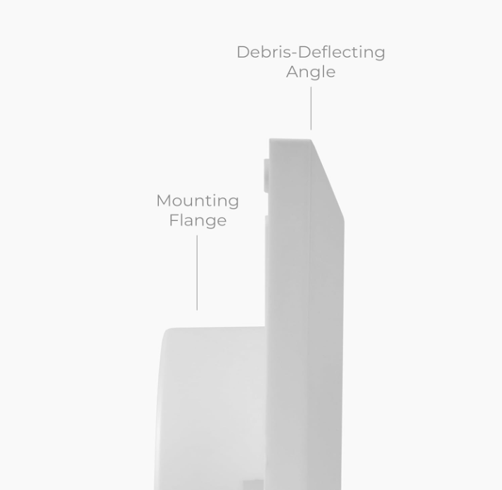 4 Inch Fit - White Plastic Vent Cover - Exhaust Dryer Vent Cover - Built-in Protection Screen and Screws Included - Outside Dimensions: 6.7 x 6.7 Inches