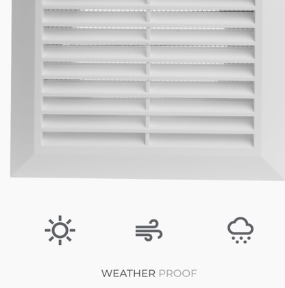 4 Inch Fit - White Plastic Vent Cover - Exhaust Dryer Vent Cover - Built-in Protection Screen and Screws Included - Outside Dimensions: 6.7 x 6.7 Inches
