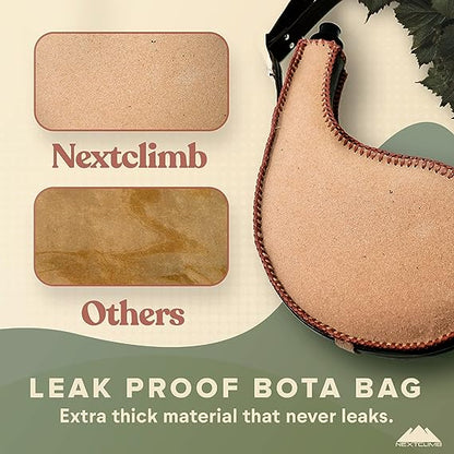 Bota Bag - 750 ml Spanish Wine Skin - Leak-Proof  Premium Leather Canteen