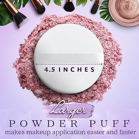 Powder Puffs - Extra Large Jumbo 4.5” - 100% Pure Cotton Soft Fluffy Washable Puff For Makeup Face Body Loose Powder Foundation (20-Pack, White 4.5") - NextClimb