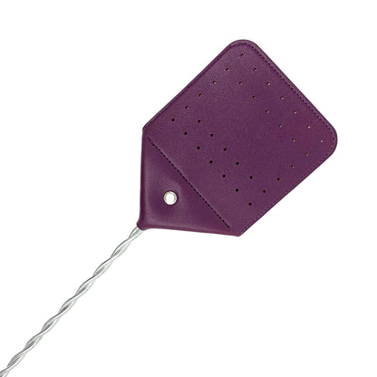 Heavy Duty Leather Fly Swatters - Durable Thicker Wire - 21" Length - Effective Paddle for Insects - Purple - NextClimb