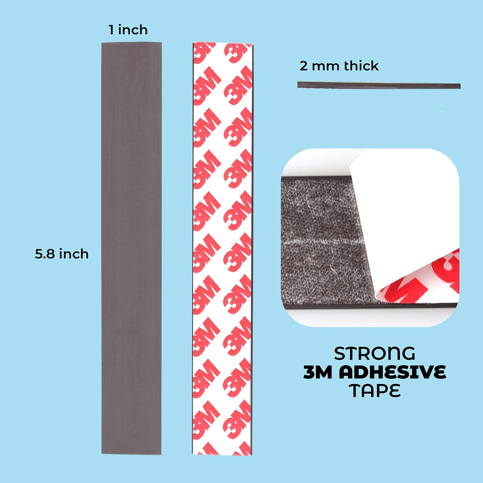 Strong Magnetic Tape Strips - 1 x 5.8 Flat Strips - 3 meter Adhesive –  NextClimb