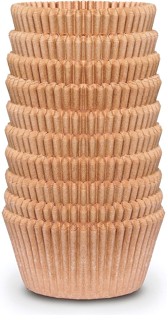 [Bundle] Jumbo Cupcake Baking Cup Liner - Extra Thick Unbleached Parchment Cup - Greaseproof (Brown) - NextClimb