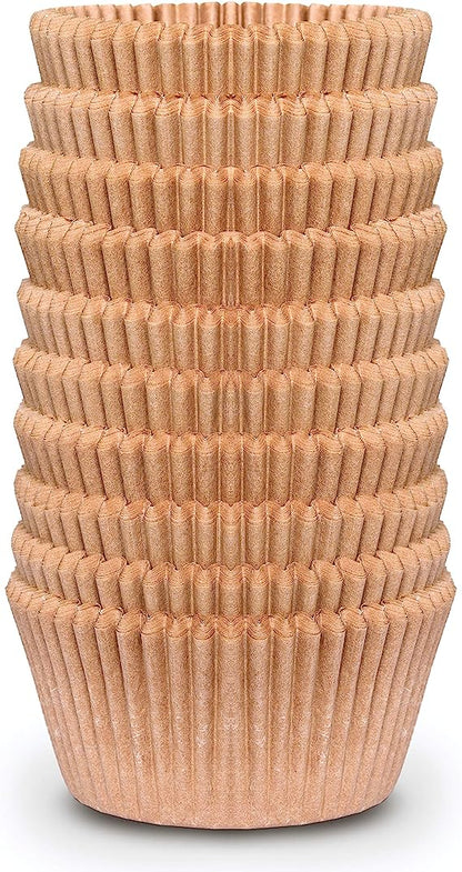 [Bundle] Jumbo Cupcake Baking Cup Liner - Extra Thick Unbleached Parchment Cup - Greaseproof (Brown) - NextClimb