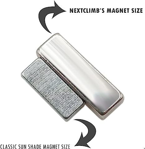 Magnetic Rear Car Side Sun Shades - Powerful Neodymium Magnets - Enhanced Sun Protection for Rear Windows - Privacy Curtains (Set of 2) - NextClimb